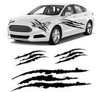 ONEMAJI 6 Pcs Car Body Stickers for Abarth 500 Abarth 595 Abarth 124 Spider Sport Racing Decor Vinyl Stripe Decals with Geometric Line Pattern for Bonnet Side Skirts Rearview Mirrors,A
