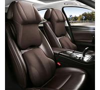 ONEMAJI Car Headrest and Lumbar Support Cushion Set for Dodge RAM 1500 DT 2019 2020 2021 2022 2023 2024 2025 2026 Memory Foam Neck Pillow Back Rest Breathable Perforated Leather,Brown