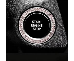 ONEMAJI Engine Start Stop Button Ring for Mercedes ML W164 2005-2011, Ignition Push Start Cover Trim Bling Crystal Decoration Interior Accessories,Pink