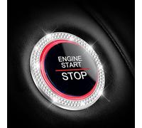 ONEMAJI Engine Start Stop Button Ring for Mercedes Viano W639 2003-2014, Ignition Push Start Cover Trim Bling Crystal Decoration Interior Accessories,White