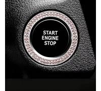 ONEMAJI Engine Start Stop Button Ring for Nissan Murano Z51 2008-2016, Ignition Push Start Cover Trim Bling Crystal Decoration Interior Accessories,Pink