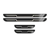 ONEMAJI Stainless Steel Door Sill Protectors for Fiat Grande Panda, Anti-Scratch Door Step Entry Guards Kick Trim Car Styling Accessories 4pcs,Glossy Black