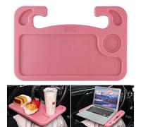 ONEMAJI Steering Wheel Desk for Hyundai N Performance Tucson KONA Sonata i30 i20 Elantra LAFESTA, Multifunctional Vehicle Eating Tray Portable Auto Laptop Mount in Automotive Office Work Table,Pink