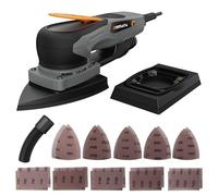 ONEMANA 350W Brushless 2IN1 Sander (Delta + Rectangle), 3.0mm Orbit, 6-Speed Adjustment (4000-10000 RPM), 20pcs Sandpaper - Perfect for Tight Corners and Fine Sanding