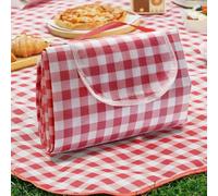 ONEMEAN Picnic Blanket,Red Extra Large Picnic Blanket 200x200,Waterproof Sandproof Beach Mat and Camping Carpet for Tent, Outdoor Rug with Waterproof Backing for Outdoor Picnics, Camping, and Beach