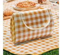 ONEMEAN Picnic Blanket,Yellow Extra Large Picnic Blanket 200x200,Waterproof Sandproof Beach Mat and Camping Carpet for Tent, Outdoor Rug with Waterproof Backing for Outdoor Picnics, Camping, and Beach