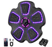Onemill Music Boxing Training Target With Bluetooth, Led Reaction Wall Pad & Gloves For Home Fitness
