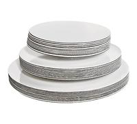 ONEMORE 30-Pack White Cake Board Rounds,Circle Cardboard Base Boards, 8, 10 and 12-Inch. Perfect for Cake Decorating, 10 of Each Size (White,30)