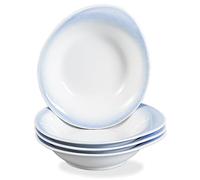 ONEMORE Soup Bowls, Pasta Bowls Set of 4, Blue Shallow Cereal Bowls 20 oz Ceramic Bowls Microwave & Dishwasher Safe - Ideal for Stylish Serving and Dining