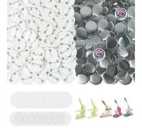 Onemorello 200 Set Button Supplies, 0.98 inch / 25mm Parts, Approx. 1 in Blank Parts for Button Maker, Pin Maker Machine