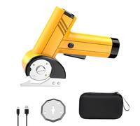 OneNine 4.2V Cordless Electric Scissors with 2 Blades - Rechargeable Rotary Cardboard Cutter with Safety Lock & LED Light, High-Precision Cutting Tool for DIY Crafting, Leather, Carpet, Plastic