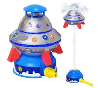 OneNine Children's Water Sprinkler UFO Rocket Water Sprinkler Toy with 3 m Tap Interface Hose Clamps, Water Powered Start and Spin Toy, Lawn Sprinkler Outdoor Games for Children