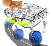 OneNine Interactive Cat Toys for Indoor Cats Adult, Rechargeable Interactive Automatic Cat Ball Toy, Fast Rolling & Motion Activated, Hide and Seek Mouse Catching Game, Stimulates Hunting Instincts