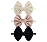 ONENINEDREAM - 3 DAILY COLORS SET: Contains 3 daily colors beige khaki black, among them it is easy to find the perfect headband to match your beautiful daughter's outfit.