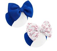ONENINEDREAM 6 Inch Baseball Baby Girls Bows High Stretchy Soft Nylon Headbands for Girls Handmade Hair Bands with Bows Hair Accessories for Infant Newborn Baby