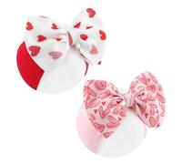 ONENINEDREAM Valentine's Day Bows for Baby Girls 6 Inch Large Nylon Headband Handmade Hair Bands with Bows Red Light Pink Heart Valentine's Day Hair Accessories for Toddlers