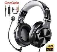 Oneodio A71D Wired Gaming Headset Gamer Over Ear Hi-Res Audio Headphones With Detachable Microphone For PC Computer PS4 PS5 Xbox Black-Gray