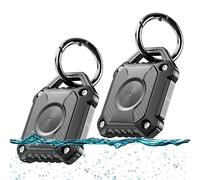 ONEONTA 2 PACK Air Tag Holder, IP68 Waterproof Air Tag Keyring,Hard TPU Air Tags case, 360°Full Protection, Air Tag. Holder with Key Ring For Apple Air Tag gps tracker devices