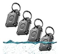 ONEONTA 4 PACK Air Tag Holder, IP68 Waterproof Air Tag Keyring,Hard TPU Air Tags case, 360°Full Protection, Air Tag. Holder with Key Ring For Apple Air Tag Gps Tracker Devices