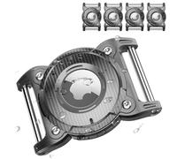 ONEONTA 4 Pack Airtag Dog Collar | Airtag Dog Holder - Airtag Dog - Airtag Holder for Airtag Collar with Removable Metal Loop, Sturdy TPU, Lightweight, Fits Collar 3 cm Width, Black