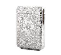 ONEONTA Metal Vintage Multi-Function Holder Case - Carrying Case Peaky Blinders Box for Women and Men, Holds 12, up to 84mm, Silver