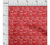 oneOone Cotton Cambric Red Fabric Merry Christmas DIY Clothing Quilting Fabric Print Fabric by Meter 56 Inch Wide-VG8