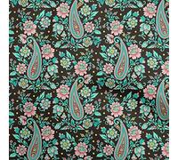 oneOone Cotton Flex Brown Fabric Paisleys Sewing Material Print Fabric by The Yard 40 Inch Wide