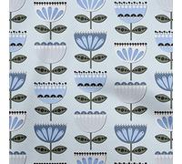oneOone Cotton Jersey Light Blue Fabric Dotted Floral Sewing Craft Projects Fabric Prints by Yard 58 Inch Wide