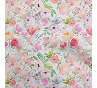 oneOone Cotton Jersey Red Fabric Floral Floral Sewing Craft Projects Fabric Prints by Meter 58 Inch Wide