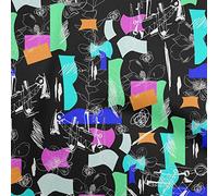 oneOone Cotton Poplin Black Fabric Abstracts Sewing Fabric by The Yard Printed DIY Clothing Sewing Supplies 56 Inch Wide