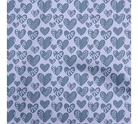 oneOone Cotton Poplin Blue Fabric Valentine Heart Sewing Craft Projects Fabric Prints by Yard 42 Inch Wide