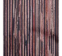 oneOone Cotton Poplin Dark Rose Brown Fabric Striped Line Abstract Quilting Supplies Print Sewing Fabric by The Meter 56 Inch Wide
