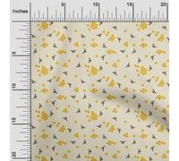 oneOone Cotton Poplin Fabric Honeycomb & Honey Bee Insect Print Fabric BTY 42 Inch Wide