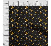 oneOone Cotton Poplin Fabric Honeycomb & Honey Bee Insect Print Fabric by Meter 42 Inch Wide