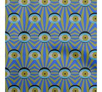 oneOone Cotton Poplin Medium Blue Fabric Horror Eyes Fabric for Sewing Printed Craft Fabric by The Yard 56 Inch Wide