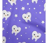 oneOone Cotton Poplin Medium Purple Fabric Teeth Human Figure Sewing Fabric by The Meter Printed DIY Clothing Sewing Supplies 56 Inch Wide