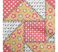 oneOone Cotton Poplin Pink Fabric Asian Floral Mix Patch Dress Material Fabric Print Fabric by The Yard 56 Inch Wide