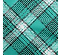 oneOone Cotton Poplin Teal Green Fabric Tartan Dress Material Fabric Print Fabric by The Yard 42 Inch Wide-5641