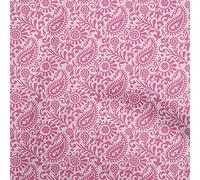 oneOone Cotton Poplin Twill Blush Pink Fabric Paisleys Paisley Quilting Supplies Print Sewing Fabric by The Meter 56 Inch Wide