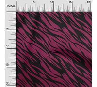 oneOone Cotton Poplin Twill Burgundy Fabric Tiger Animal Skin Sewing Fabric by The Meter Printed DIY Clothing Sewing Supplies 56 Inch Wide