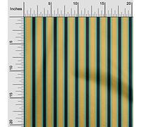 oneOone Cotton Poplin Yellow Fabric Striped Stripe Fabric for Sewing Printed Craft Fabric by The Meter 56 Inch Wide