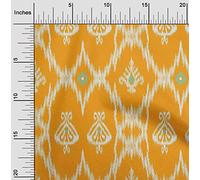 oneOone Cotton Silk Fabric Geometric Ikat Decor Fabric Printed by The Meter 42 Inch Wide