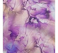 oneOone Cotton Silk Purple Fabric Abstract Floral Dress Material Fabric Print Fabric by The Yard 42 Inch Wide