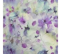 oneOone Velvet Purple Fabric Abstract Watercolor Floral Craft Projects Decor Fabric Printed by The Yard 58 Inch Wide
