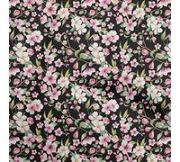 oneOone Viscose Jersey Black Fabric Watercolor Floral Quilting Supplies Print Sewing Fabric by The Meter 60 Inch Wide-aA