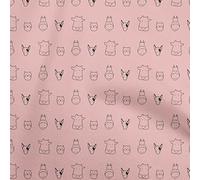 oneOone Viscose Jersey Pink Salmon Fabric Cat & Cow for Kids Craft Projects Decor Fabric Printed by The Yard 60 Inch Wide