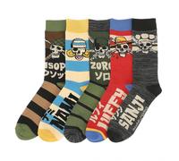 OnePiece One Piece Live Action Luffy, Zoro, Nami, Sanji & Usopp Crew Socks, 4-Pack one size