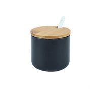 OnePine 260ml/9oz Sugar Bowl, Ceramic Spice Jar Salt Container with Lid and Spoon for Home and Kitchen