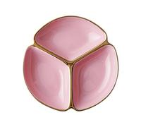 OnePine Ceramic Portion Control Plate Porcelain Diet Plates, 9 inch Round Divided Plates Porcelain Dinner Plates with 3 Compartment for Dessert, Salad, Pasta, BPA-Free