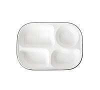 OnePine Healthy Eating Plate Ceramic, 11 inch Plate with Sections Porcelain, Snack Plate Diet Dinner Plate with 4 Compartment, Portion Control Plates for Adults Weight Loss
